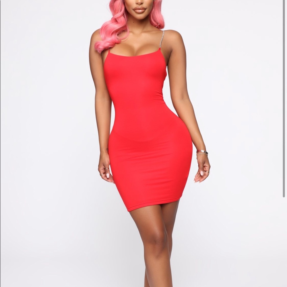 Red mini dress